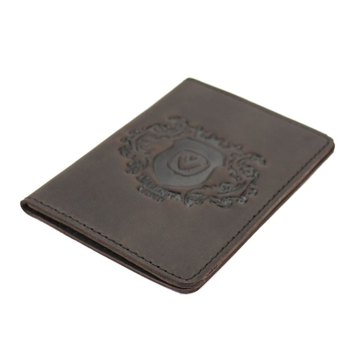 Кожаная коричневая обложка для прав, техпаспорта или ID паспорта Valenta, ОУ176610, Коричневый