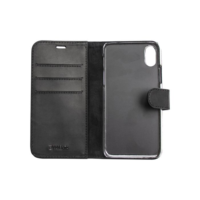 Кожаный чехол-книжка Valenta Комби для Apple iPhone X/XS Черный, Черный