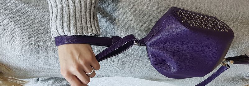 Шкіряна жіноча сумка ВЕ071 Фіолетова, Фіолетовий