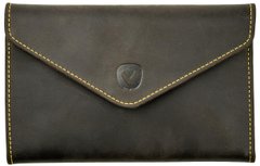 Envelope Leather Ladies Brown-Yellow Wallet Organizer