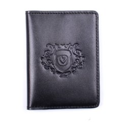 Кожаный мини-кошелек (визитница) Valenta, ОК42116, The black
