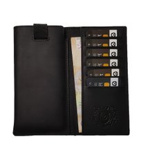 Шкіряний чохол-гаманець 1301iP7p Valenta для iPhone 7/7S Plus Чорний