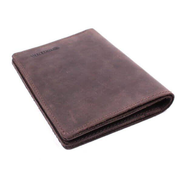 Чоловічий коричневий шкіряний гаманець з відділом для паспорта Valenta