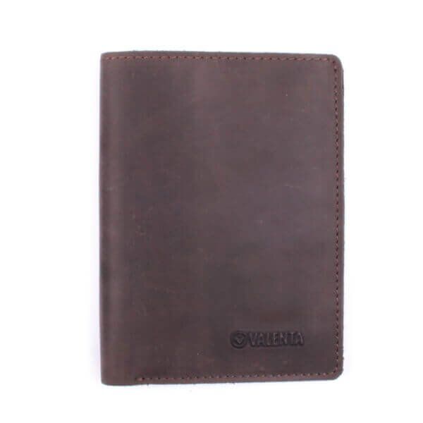 Valenta Men's Brown Leather Passport Wallet