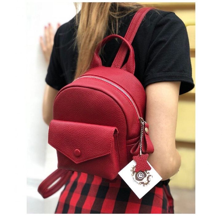 Valenta Women's Leather Backpack Bag Red