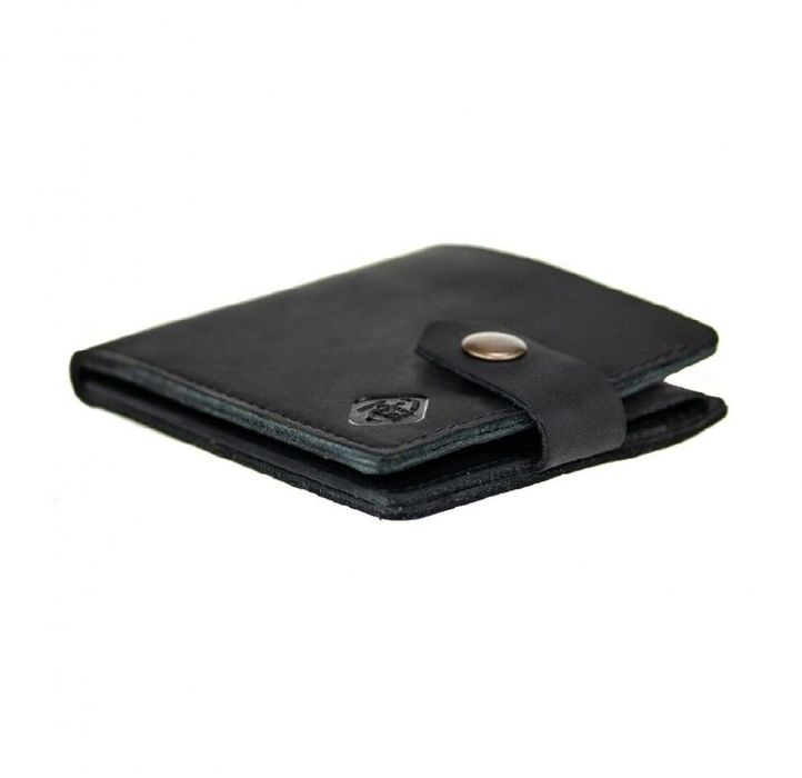 Чоловічий шкіряний гаманець ХР197 з кишенею для монет крейзі хорс Чорний