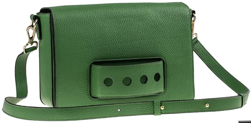 Шкіряна жіноча зелена сумка Brick Valenta флотар, Зелений