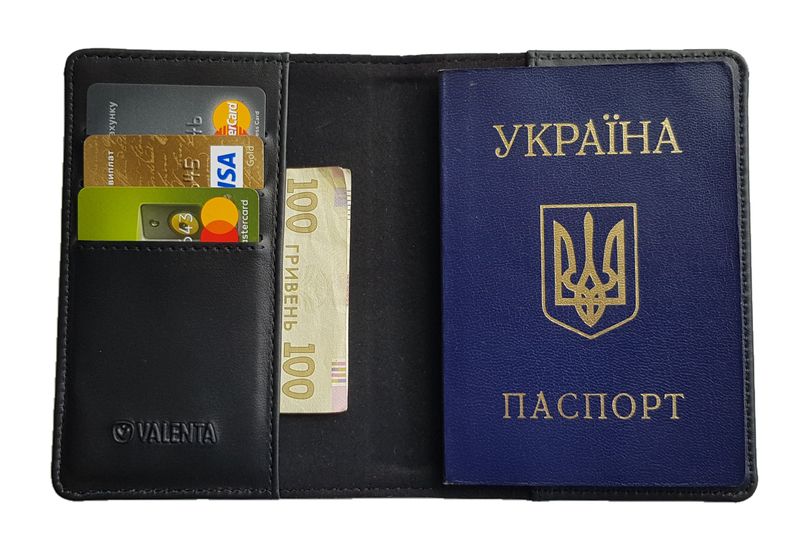 Обкладинка для паспорта Valenta Passport Cover Premium Чорна
