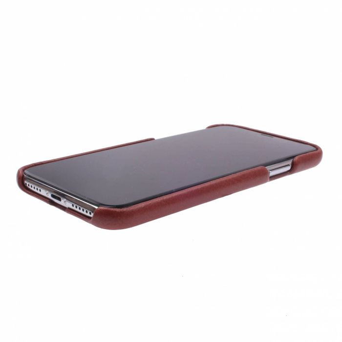 Кожаный чехол-накладка Valenta для Apple iPhone X/XS Коричневая, Коричневый