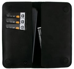 Кожаный чехол-кошелек Valenta Libro с отделением для телефона до 170x86x15 мм Черный, Черный