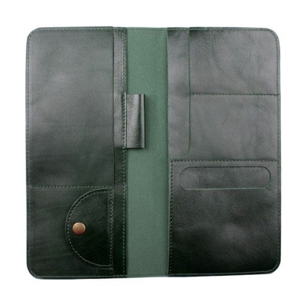 Дорожный зеленый кожаный органайзер для документов Valenta, ХР59339, Green