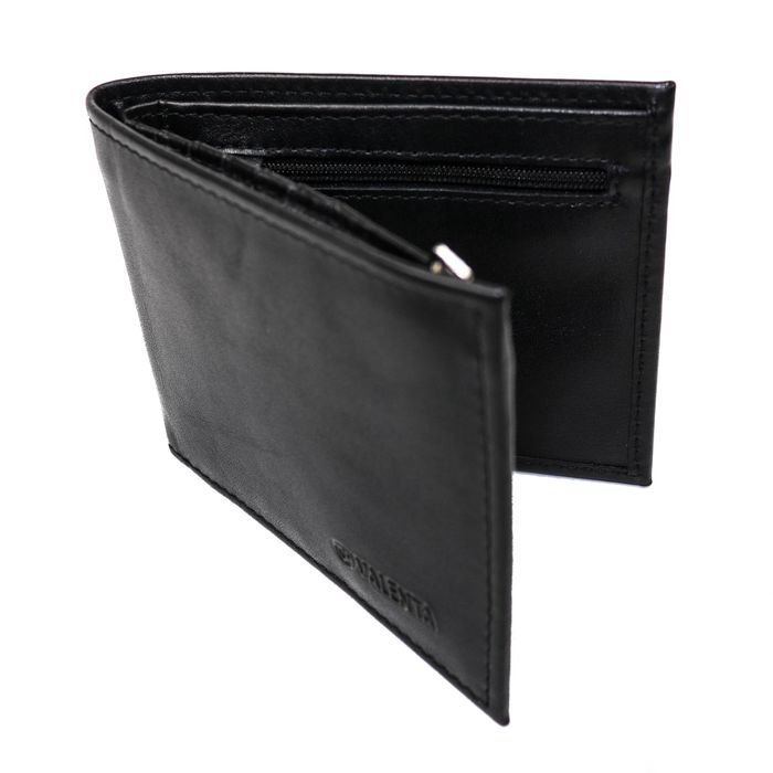 Кожаное мужское портмоне Valenta Wallet A7 BlackNappa (Черный)