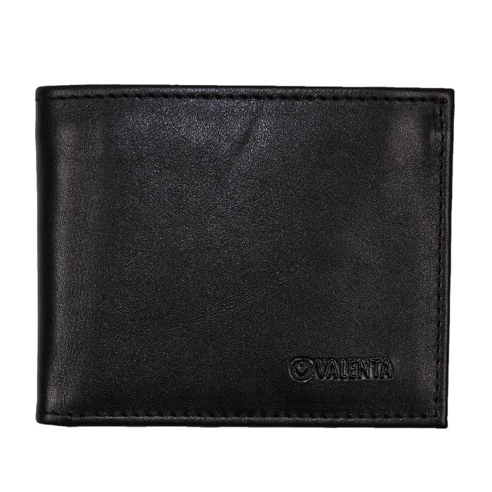 Leather men's wallet Valenta Wallet A7 BlackNappa (Black)