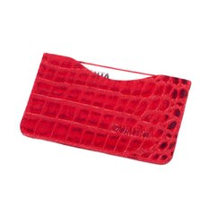 Кожаный красный чехол Valenta для визиток и карточек, ОК833, Красный