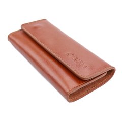 Кожаный коричневый футляр для ключей Valenta финдик, ХК41811, Коричневый