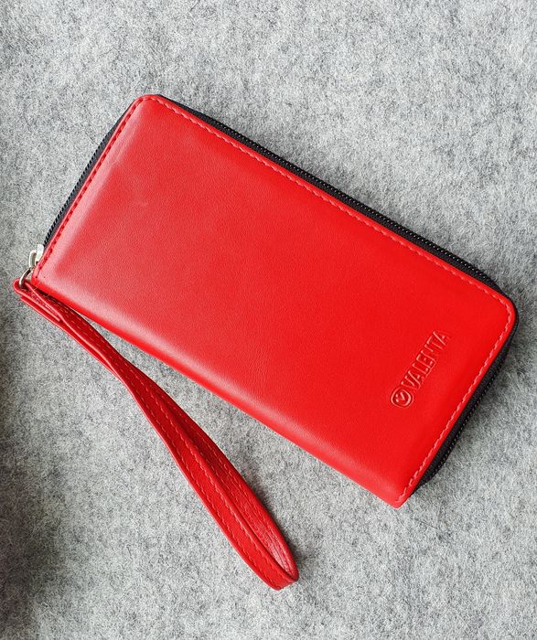 Кожаный футляр на молнии Valenta 1317L для телефонов до 157х77х15 мм Красный, Красный