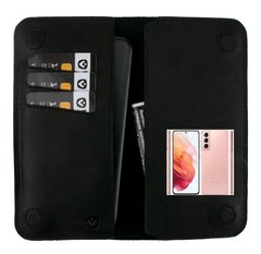 Шкіряний чохол-гаманець Valenta Libro для Samsung Galaxy S21 Чорний
