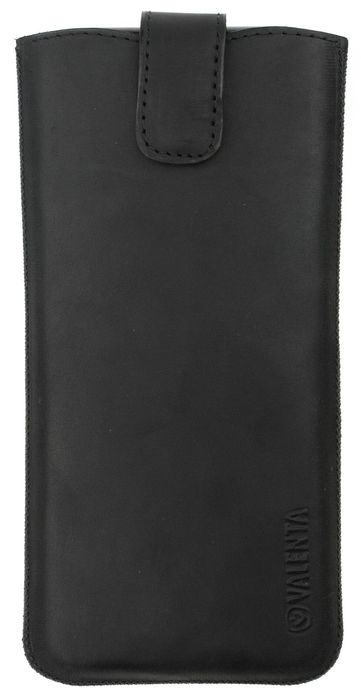 Кожаный чехол-карман Valenta для телефона (143 х 73 х 8,5 мм) Черный, Черный