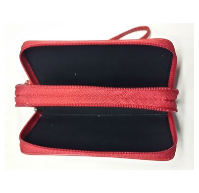 Кожаный чехол Valenta на молнии для двух телефонов XL, Красный