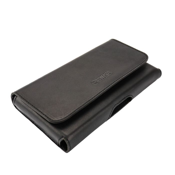 Кожаный чехол на ремень Valenta 570ML для телефонов (165x84x15мм) Черный, Черный