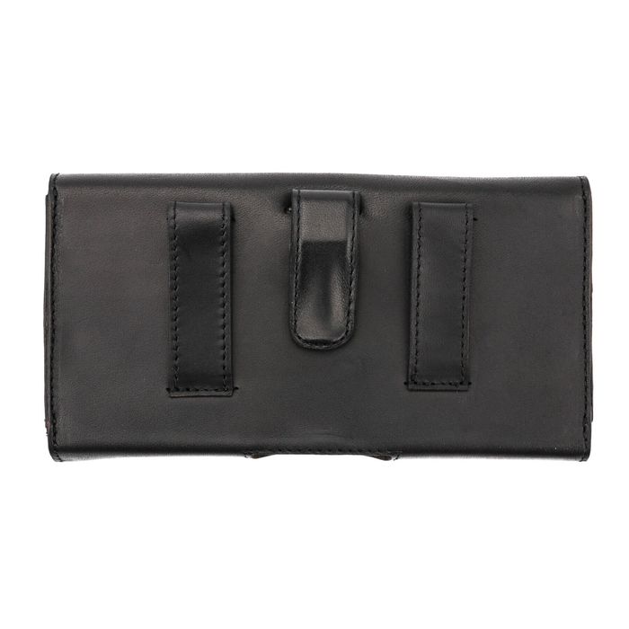 Кожаный чехол на ремень Valenta 570ML для телефонов (165x84x15мм) Черный, Черный