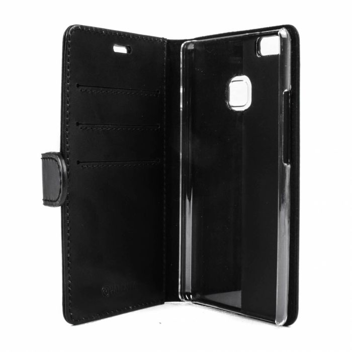 Кожаный черный чехол-книжка Valenta для Huawei P9 Lite, Черный