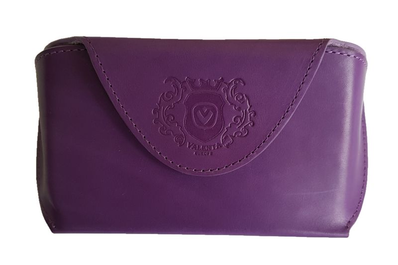 Кожаный футляр для очков с магнитом Valenta Фиолетовый, о171, Фиолетовый