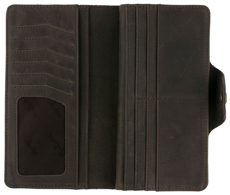 Valenta leather double wallet brown Crazy Horse