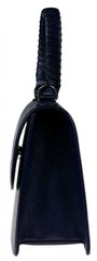 Кожаная женская сумка Valenta ВЕ6265 трапеция Темно-синяя