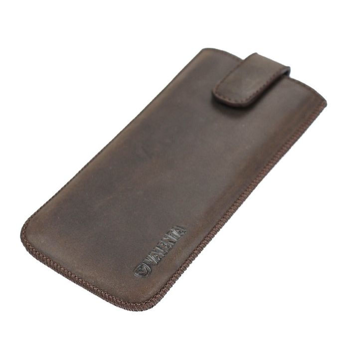 Кожаный чехол-карман Valenta C1009 для iPhone XS Max Темно-коричневый, Коричневый