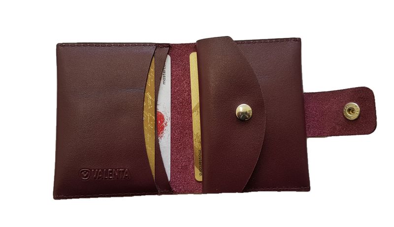 Leather cardholder - wallet for coins Valenta XP 247 Burgundy Kaiser