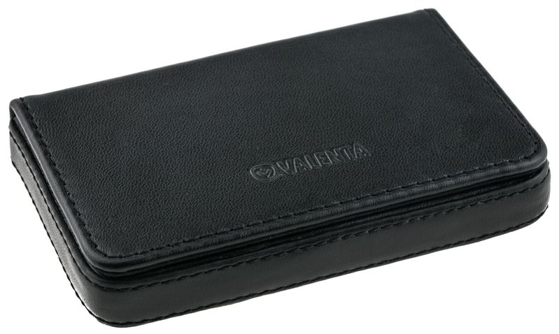 Кожаный футляр Valenta для визитных карточек ОК65 Черный, ОК65111, Черный