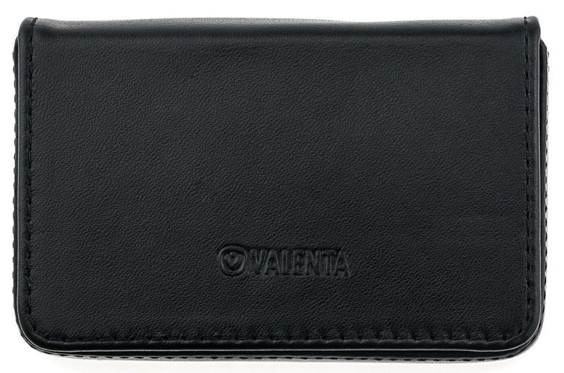 Шкіряний футляр Valenta для візитних карток ОК65 Чорний, ОК65111, Чорний