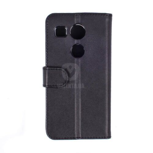 Кожаный черный чехол-книжка Valenta для Google Nexus 5X, Чорний