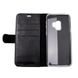 Кожаный чехол-книжка Valenta для телефона Samsung Galaxy S9 карманами, The black