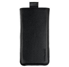 Кожаный чехол-карман VALENTA для смартфона Prestigio Muze B7 Чёрный, The black