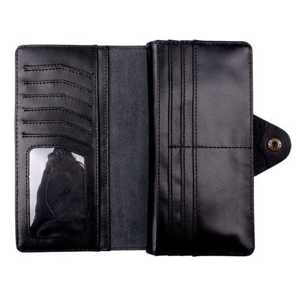 Valenta Leather Black Double Wallet