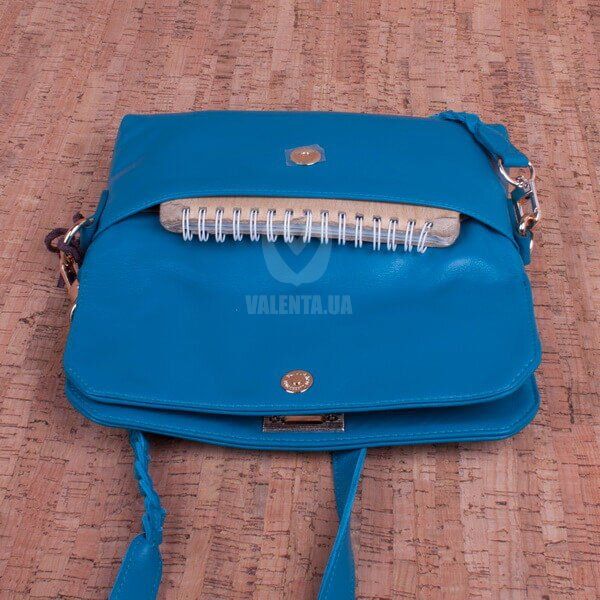 Кожаная бирюзовая женская сумочка-кроссбоди Valenta, Turquoise