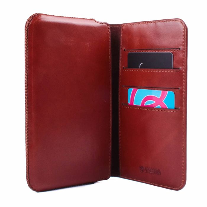 Шкіряний чохол-гаманець для телефону до 151,5х76х10 мм C1129XL Valenta Рудий, Рудий