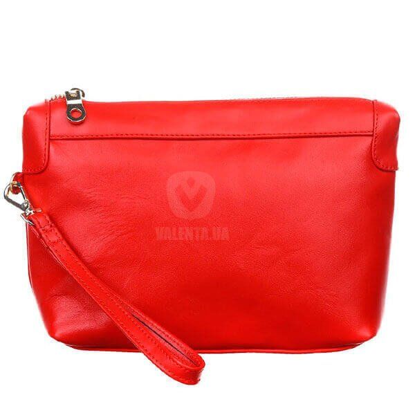 Valenta women's red leather cosmetic bag with a strap