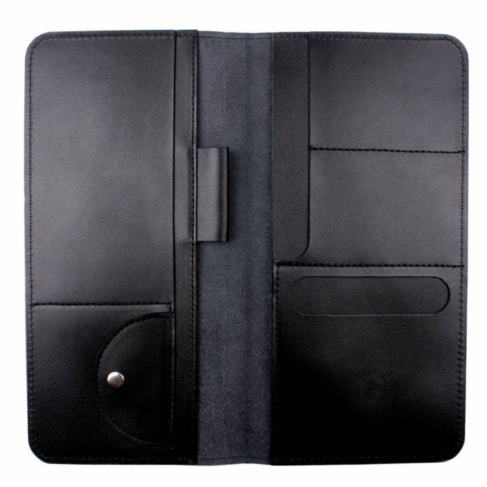 Дорожный черный кожаный органайзер для документов Valenta, ХР59541, Черный