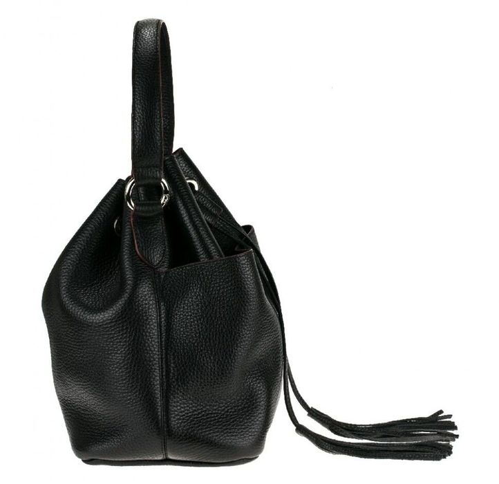 Кожаная женская сумка-мешок Valenta ВЕ6173 Черная