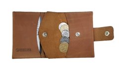 Шкіряний чоловічий кардхолдер - гаманець для монет Valenta ХР247 Карамельний