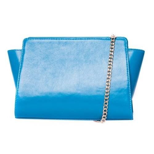 Кожаная женская сумка-трапеция Valenta маленькая, Turquoise