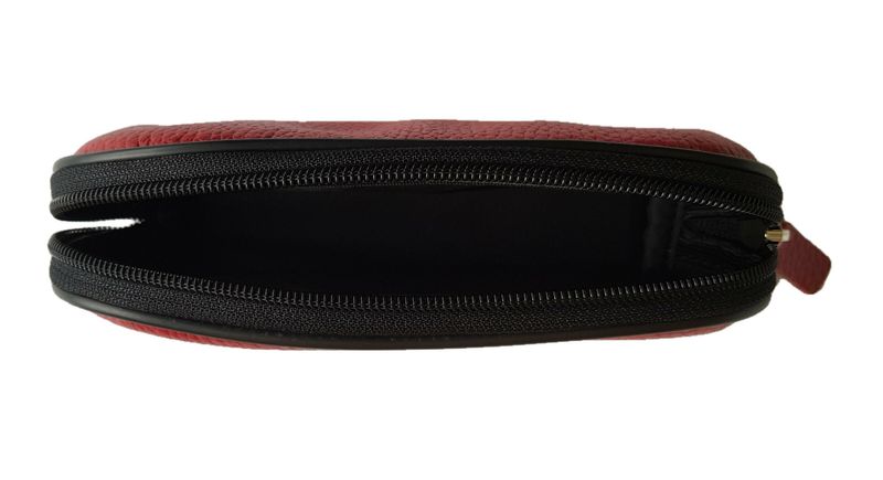 Valenta Small Leather Cosmetic Bag Red, Red