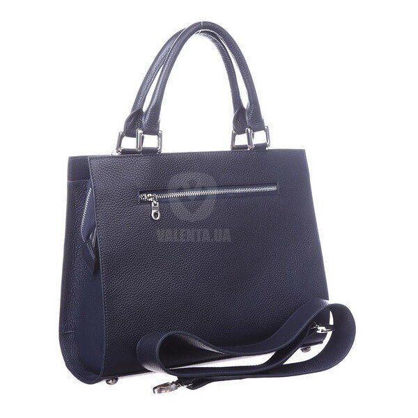 Кожаная синяя женская деловая сумка Valenta, Темно-синий