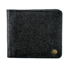 Жіночий шкіряний чорний гаманець Valenta Лак + Блискітки