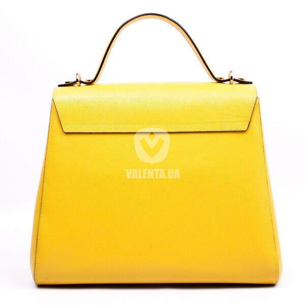 Кожаная желтая женская сумка-келли Valenta, Жовтий