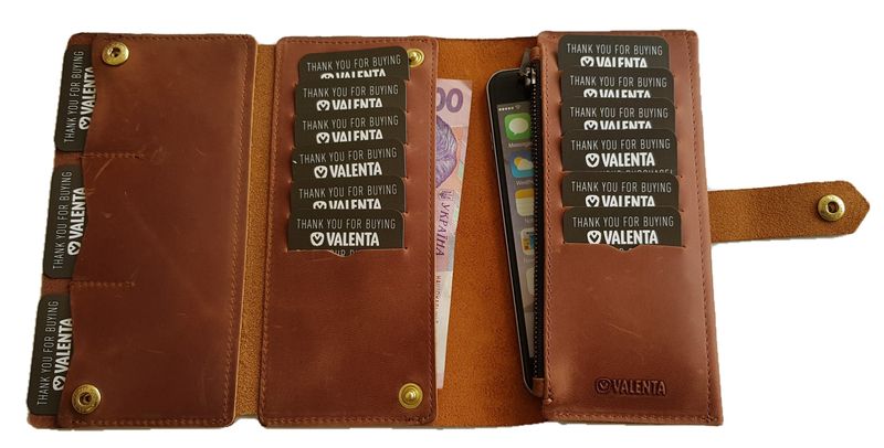 Кожаный кошелек Valenta Cambiata ХР246 Коньячный