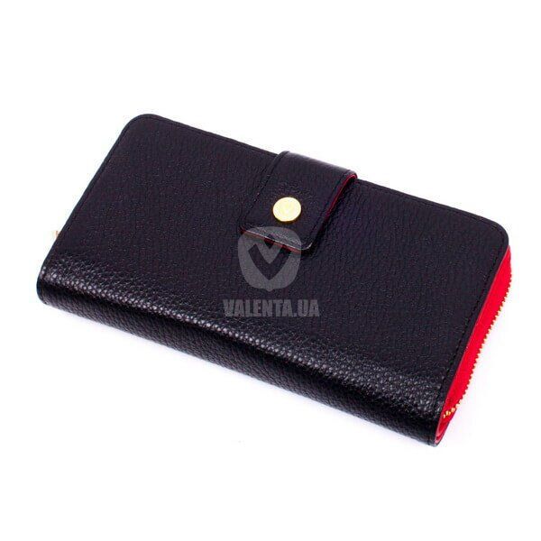 Women's Leather Wallet Double Rich Max Valenta Blue - Red